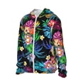 thumbnail image 2 of Rocae Colorful Flowers Print Breathable Sun Protection Hoodie Quick-Dry Lightweight Long Sleeve Hoodie Unisex Running Sports Shirt X-Large, 2 of 9
