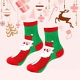 thumbnail image 2 of Arlun 1 Pair Cute Christmas Medium Tube Socks for Women Funny X-Mas Santa Claus Reindeer and Snowman Graphic Fuzzy Novelty Socks Fashion Soft Comfort Warm Mid-Calf Socks Red4 One Size, 2 of 4