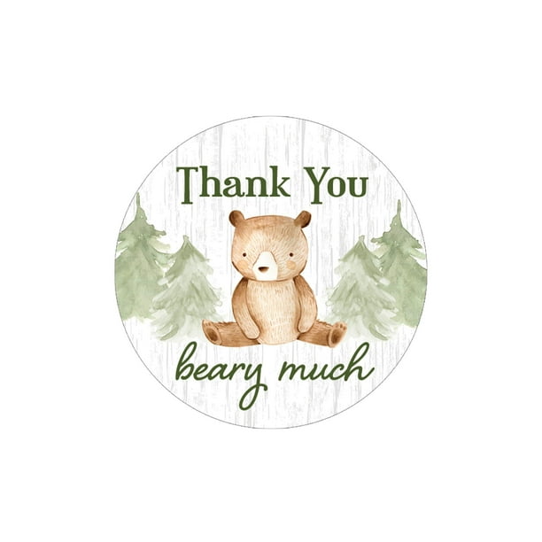 Woodland Bear Thank You Beary Much Stickers 40 Labels