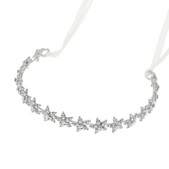 Nvzi-c Bridal Flower Wedding Hair Pins Crystal Pearl Hair Combs Clips Headpiece Gold Wedding Hair Accessories Jewelry with Rhinestone for Brides Bridesmaids Women (Silvery)