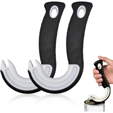EXLEAF 2 Pack Easy Open Ring Pull Can Opener Pop Top Tab Puller Simple Tool for Soda Tabs Lid Lifter Tin Can Ideal for Protecting Nails and Folks with Joint Pain Or Arthritis