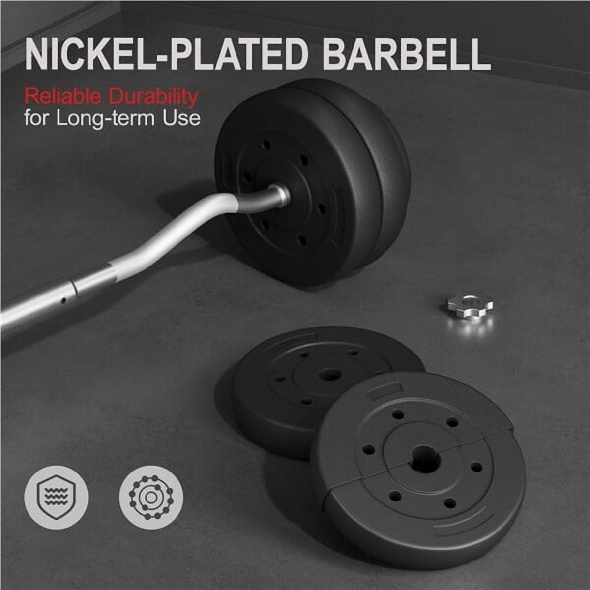 LINJH 66lbs Weights Barbell Weight Set Curl Bar with Weights Weight Set for Home Gym