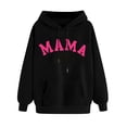 thumbnail image 2 of Hueook Boho Tops for Women Printed Off Shoulder Sleeves Long Sleeved Hooded Sweatshirt Black XL, 2 of 4