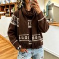 thumbnail image 5 of LUVDA Fair Isle Knit Scarf for Women Fringe Warm for Fall Winter, 5 of 6