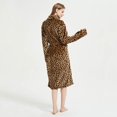 thumbnail image 2 of MerryLife Women Leopard Bathrobes Fuzzy Long Nightgown Adjustable Waist Belt Luxury Cheetah Print Petite Robes, 2 of 5
