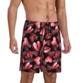 thumbnail image 2 of Kdxio Ladybugs and Red Hearts Print Mens Sleep Shorts Bottoms Soft Comfy Pajama Wear Pants with Drawstring Pockets, 2 of 7