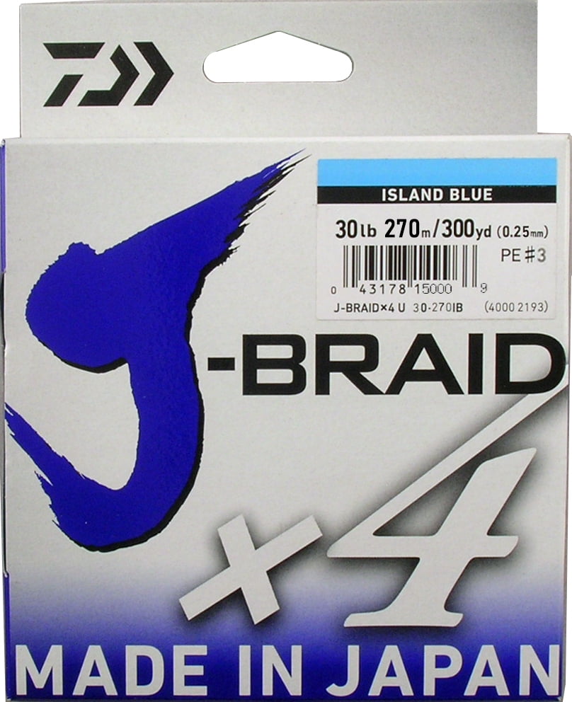 Daiwa j-braid 4 x ? 300yd 30LB ブルー Daiwa J-Braid x4 Braided Fishing Line 300 Yards, 30 lbs, .010 Inch
