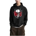 thumbnail image 2 of Yteetum Halloween Hoodies for Women Oversized Long Sleeve Drawstring Pullover Hooded Sweatshirts Tops Fall Casual Graphic Printed Loose Lightweight Comfy Sweatshirt, 2 of 7