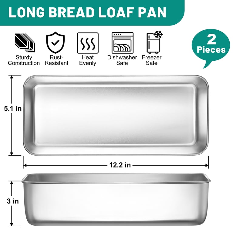 Vesteel 12" x 5" Stainless Steel Loaf Pans, Set of 2 photo 4