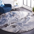 thumbnail image 3 of SAFAVIEH Cyrus Tendrils Abstract Shag Area Rug, Ivory/Blue, 6'7" x 6'7" Round, 3 of 12