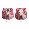 thumbnail image 3 of Salouo Flower White Cow Print Women's 2 in 1 Running Shorts Double-Layer Shorts Athletic Workout Gym Yoga Shorts Running Shorts for Women-Large, 3 of 7