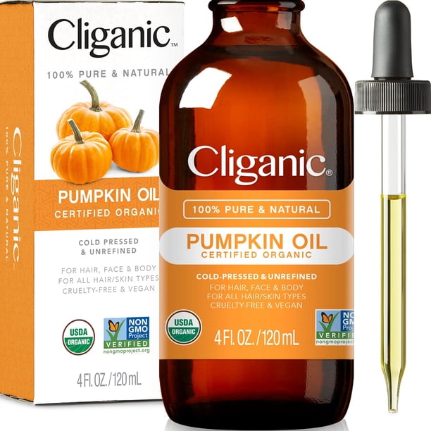 Aceite de semilla de calabaza Cliganic 100% puro orgánico para rostro y cabello