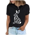 thumbnail image 2 of Tops de Cuello Alto para las Mujeres Amante Impreso Camiseta Cuello Redondo Manga Corta, Poliéster Spandex, 2 of 7