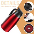 thumbnail image 4 of Red 304 Stainless Steel 2L Thermal Flask Vacuum Insulated Water Pot Coffee Tea Milk Jug Thermal Pitcher for Home and Office, 4 of 6