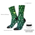 thumbnail image 4 of KLL Green Disco Lights Print Cool Socks Men's Women's Crew Socks Funny Crazy Novelty Stockings, 4 of 6