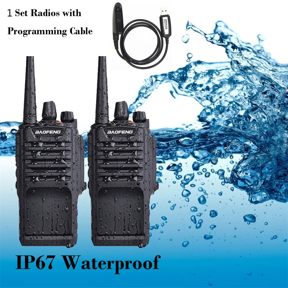 Walkie Talkie Waterproof Two Way Radio With 2800Mah Battery Fm