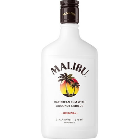 Malibu White Rum with Coconut Liqueur, 375 ml Bottle, 21% ABV