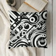 thumbnail image 3 of Modern Grey Black Striped Cushion Covers Geometric Throw Pillow Covers For Home Office Bedroom Circle Swirls Pillow Covers Texture Color Art Decorative Pillow Covers, 3 of 5
