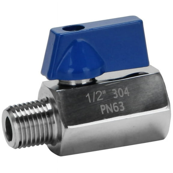 Ball Valve 1/2 inch 304 Stainless Steel Mini Ball Valve Female and Male NPT Great for Shower Flow Control Valve