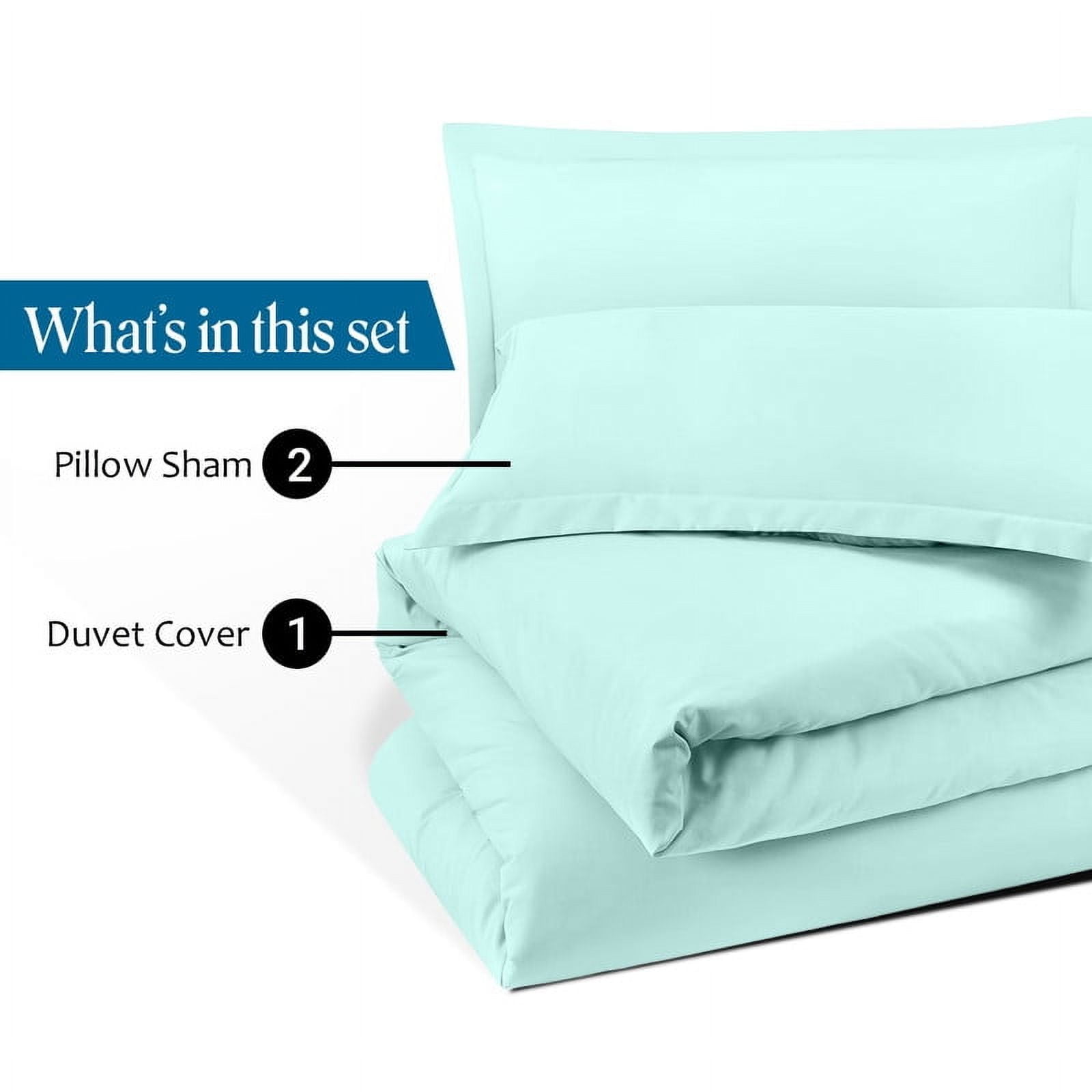 3- Piece Premium Duvet Set -Oversized Super King (120" x 98") Size - 600 Thread Count, Ultra Soft Egyptian Cotton Comforter Cover with Zipper Closure & Corner Ties, Aqua-Blue Solid