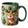 thumbnail image 2 of Trovenix Reindeer Coffee Mug 2D Ceramic Christmas Cup, Hot Cocoa Milk Tea Drinking Mug for Home Office, Festive Holiday Gift for Family, 2 of 7