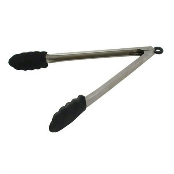 TableCraft 4016BK S/S 16 Locking Tong with Black Silicone Head"