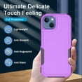 thumbnail image 6 of Designed for iPhone 14 & Apple iPhone 13 Cases,Heavy-Duty Tough Rugged Lightweight Slim Shockproof Protective Men Women Phone Case Cover for iPhone 13 (6.1",2021)[Purple/Black], 6 of 13