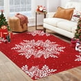 thumbnail image 2 of Christmas Area Rug, Non-Slip Washable Snowflake Living Room Rug, Soft Low Pile Rug Holiday Decor Xmas Floor Carpet for Living Room, Bedroom, 2 of 8
