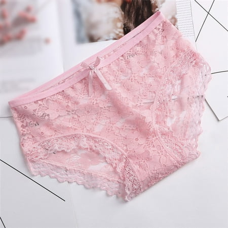 

〖TOTO〗Women Panties Women Lace Panties Hollow Mesh Trousers Bow Low Waist Panties