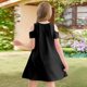 thumbnail image 5 of Girls 2025 Summer Dresses Cold Shoulder Dress Soft Casual Summer Dress for Kids Lightweight and Breathable Ages 4-12 ,Sie:140, 5 of 10