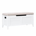 thumbnail image 2 of Storage Chest,Storage Bench with Safety Hinges,Farmhouse Style,15.7x39.4x18.1 Inches, Shoe Bench with Seat Cushion for Entryway Bedroom Living Room, 2 of 9
