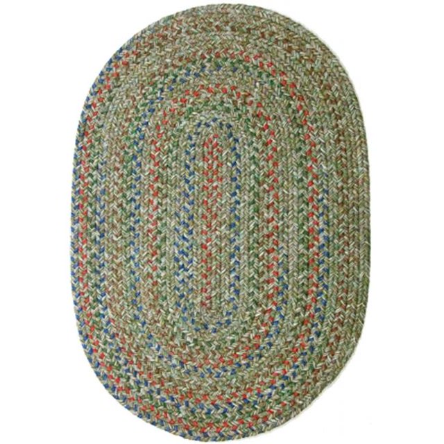 Rhody Rug SO65R036X060 Sophia 3 x 5 ft. Multicolor Indoor-Outdoor Oval Braided Rug, Moss Green