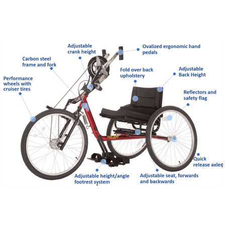 Top End Excelerator Handcycle Car Seat, Red