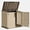Brown & Beige, variant on Nihsuao Store-It-Out Midi Horizontal Durable 36 Cu.ft Resin Outdoor Storage Shed With Heavy Duty Floor and Locking Latch, for Lawnmowe, Garden Tools, Black & White