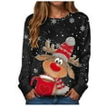 thumbnail image 2 of Christmas Reindeer Sweatshirts for Women 2025 Long Sleeve Crewneck Snowflake Cute Deer Graphic Sweatshirt Pullover Tops, 2 of 5