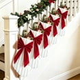 thumbnail image 6 of Velvet Christmas Stocking with Large Decorative Bow Striped Plush Velvet Christmas Stocking for Fireplace Elegant Holiday Festival Party Ornament, 6 of 9