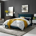 thumbnail image 4 of Modern Contemporary Urban Design Bedroom King Size Bed Frame, Fabric, Navy Blue, Box Spring Required, 4 of 5