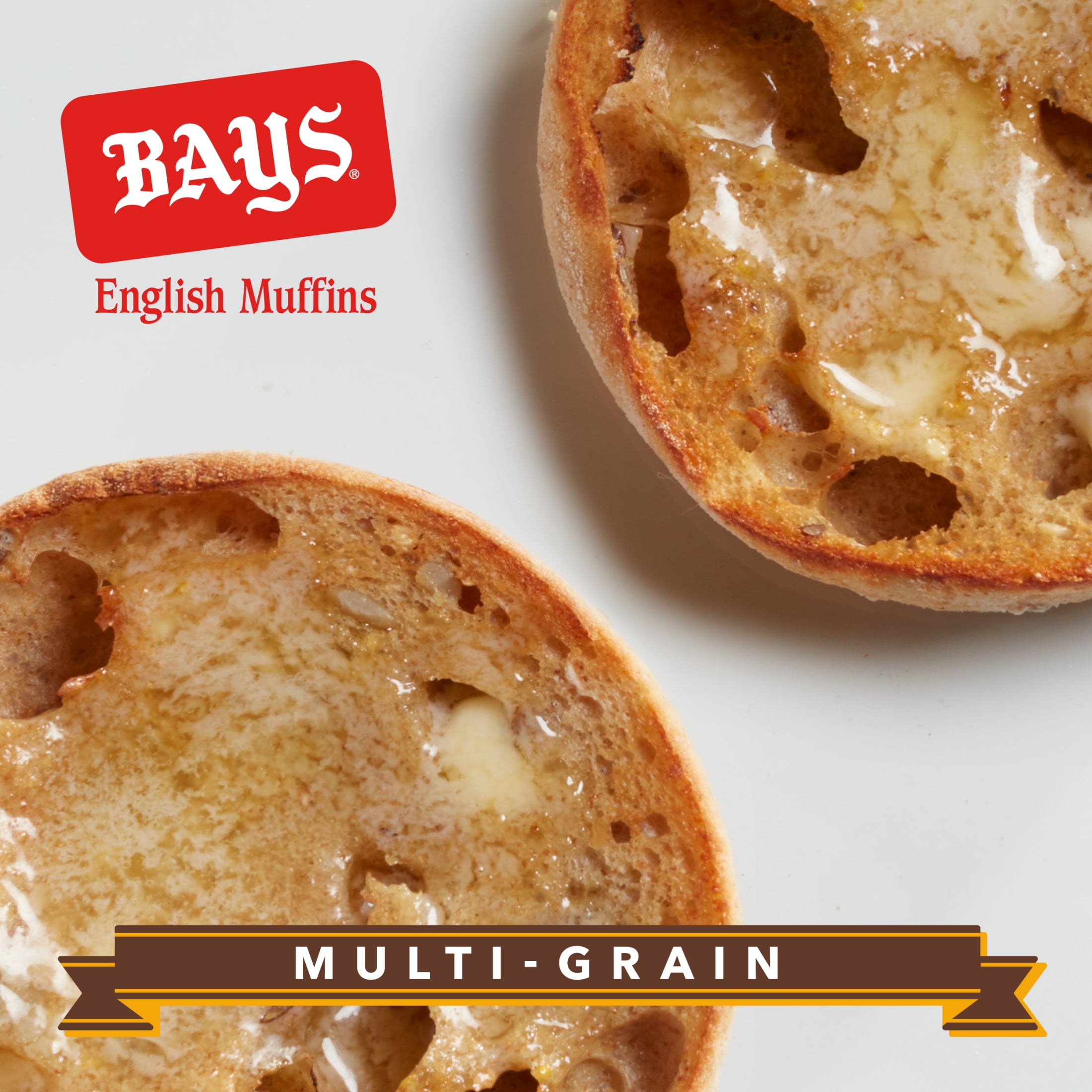 Bays Multi-grain English Muffins, 6 count, Pre-sliced English Muffins, 12 oz Tray