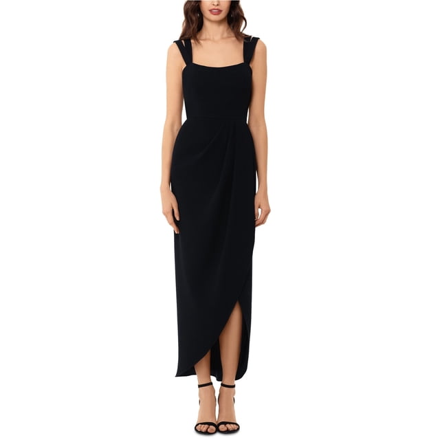 XSCAPE Robe Unie pour Femmes, Noire, 12