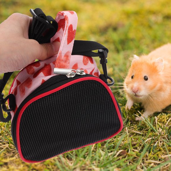 WEAVILUX Breathable Red Guinea Pig Carrier with Portable Handle for Small Animal Travel
