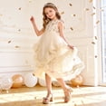 thumbnail image 2 of DREAM PAIRS Girls' Strappy Flat Sandals, Elegant T-Strap Dress Shoes with Metallic Ball Accent, Comfortable Non-Slip Summer Party Sandals for Little/Big Kid, 2 of 5