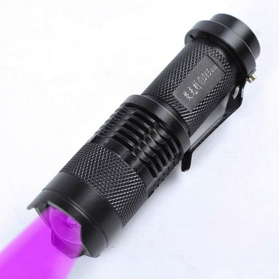 Dnogom 365nm UV Blacklight Flashlight, Aluminum Alloy Violet LED Inspection Torch for Forensic/Cash Detection (AA Battery Not Included)