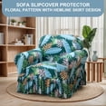 thumbnail image 4 of TOPCHANCES Sofa Cover with Skirt, Non-slip Couch Cover Stretch Slipcover Furniture Protector for Dogs Cats Pets (Chair Cover, Leaves Print), 4 of 9