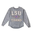 thumbnail image 6 of Women's Gameday Couture Gray LSU Tigers Oversized Final Score Snow Wash Long Sleeve T-Shirt, 6 of 6