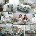 thumbnail image 5 of Nautical Anchor Bedding Duvet Cover Set Queen Size 4 Pieces Vintage Style Blue Wood Grain Bedding Set with Zipper Closure, 1 Comforter Cover 90x92 Inches 1 Flat Sheet & 2 Pillow Cases, 5 of 7