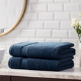thumbnail image 5 of Hotel Style 70”L x 30”W Egyptian Cotton Bath Sheets, Marine Deep, 2 Pack, 5 of 5