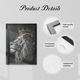 thumbnail image 6 of WFSposter Black African Wall Art Gold Crown Wall Decor King Lion Picture Animal Canvas Prints Afro Artwork for Home Office Living Room Decoration Framed 12x18, 6 of 7