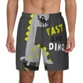 thumbnail image 2 of Picia Cute Dinosaur pattern Mens Swim Trunks with Compression Liner Stretch Beach Shorts Quick Dry with Zipper Pockets No-Chafing Board Shorts-Small, 2 of 9