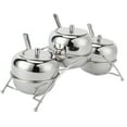 thumbnail image 3 of Spice Jar Set Stainless Steel Mirror Light Functional Rack Container Spoon Lid Set Silver 12.2x4.7x5.9in, 3 of 8