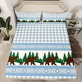thumbnail image 2 of Manfei Aztec Bear Queen Sheet Set,Farm Cabin Check,4-Piece, 2 of 7